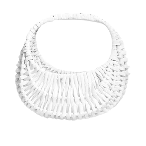 HEALEEP Cesta de Mimbre Pequeña para Flores Niñas Flores Cesta Tejida Manual Multiusos para Bodas Decoración Almacenamiento para Fiesta y Hogar