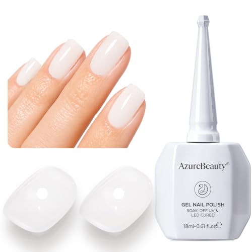 Image of AzureBeauty18ML Milky White Sheer Gel Nail Polish | Neutral Jelly Nude Nail Polish Base Color Sheer Translucent Effect Soak Off UV LED French Nail Art Salon DIY Manicure