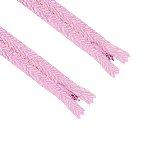 Image of ANPURZII 2PCS #3 9 Inch Pink Invisible Zippers for Sewing Skirts, Nylon Coil Bulk Zippers for Pocket, Pillow(Pink 9 inch 2PCS)