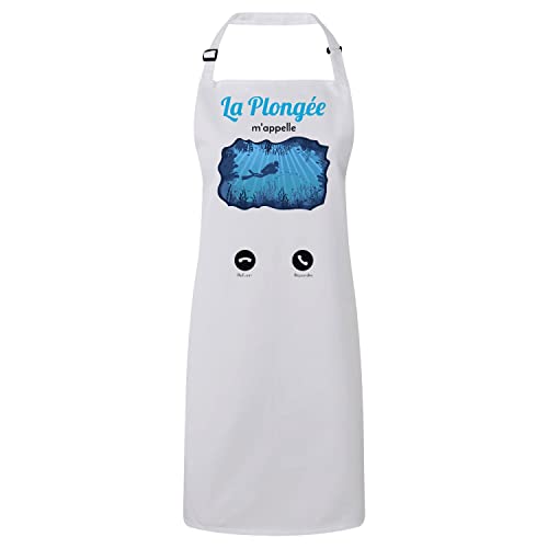 Tablier cuisine anti-taches imprimé sport aquatique taille unique