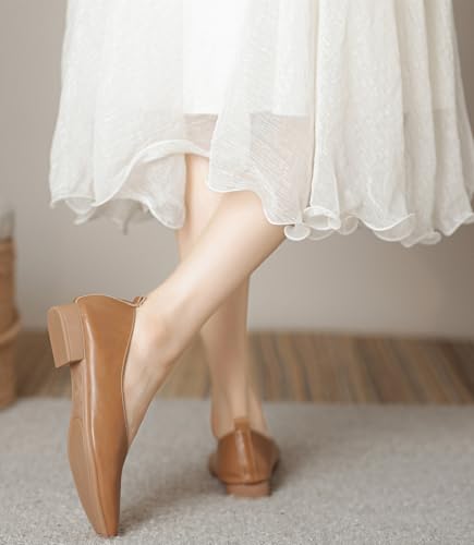 Women's Low Chunky Block Heels Square Closed Toe Dress Shoes Comfortable Casual Work Office Party Wedding Pumps Shoes4