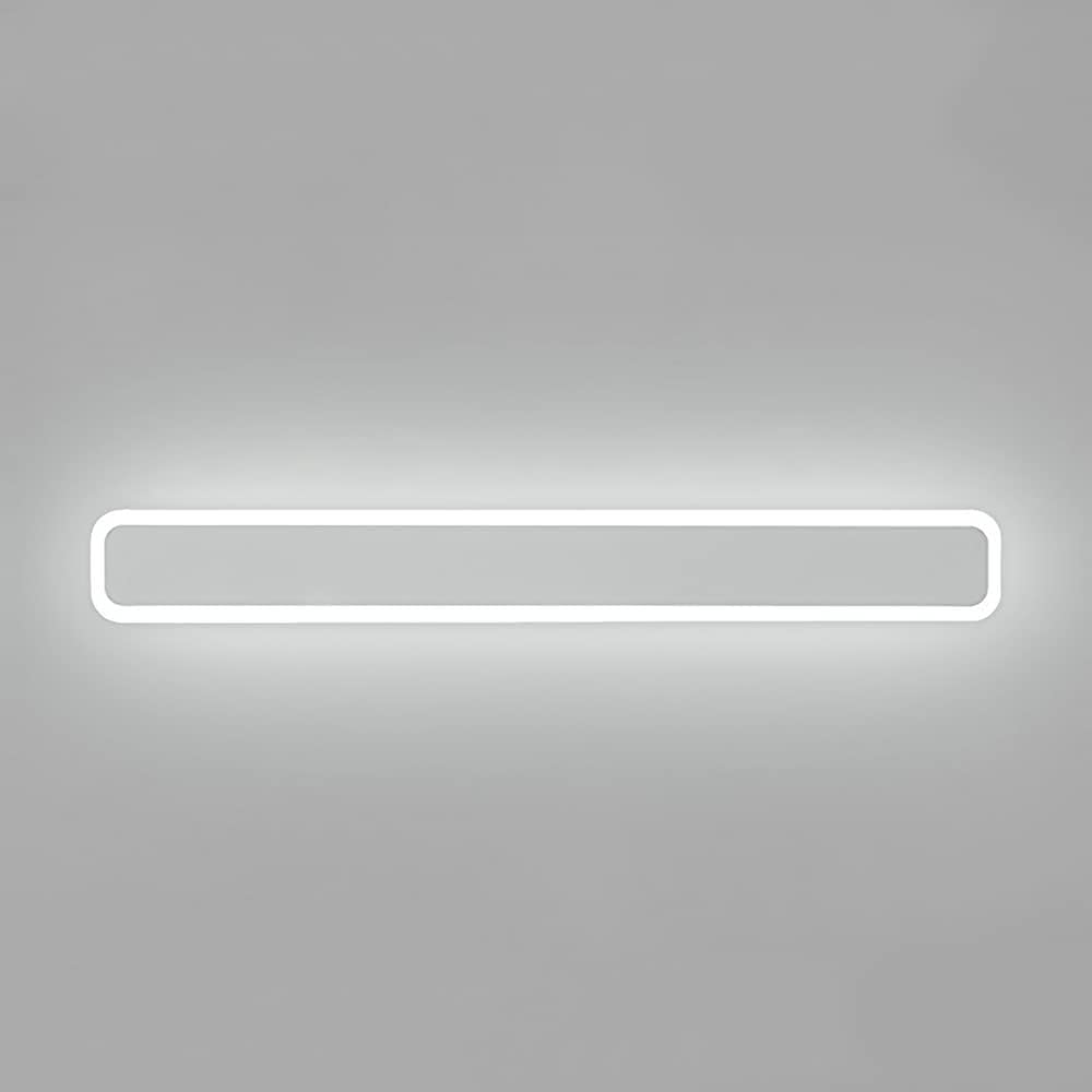 KBUUKYYXouy White Linear Metal Wall Light with Acrylic Shade Wall Washer, Modern Strip Wall Lamp, Bedroom Bedside Long Wall Sconce,59CM(59CM)