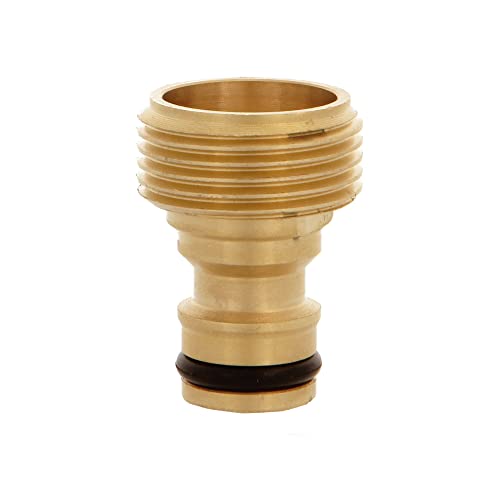 Amig - Adaptador Macho para Unión de Grifo con Manguera - 3/4' - Conexión Rápida y Fácil para Mangueras de Agua - Unión Mediante Rosca - Latón - Mate