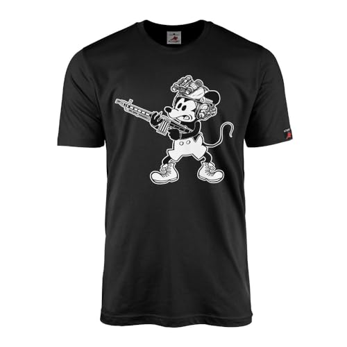 T-shirt tactique Steamboat Willie vêtement coton Walt Cartoon noir #44047