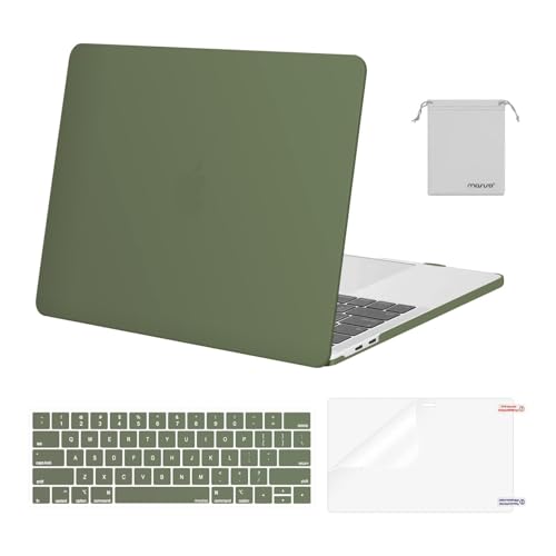 MOSISO Compatible with MacBook Pro 13 inch Case M2 2025, 2024, 2023, 2022-2016 A2338 M1 A2251 A2289 A2159 A1989 A1708 A1706, Plastic Hard Shell&Keyboard Cover&Screen Film&Storage Bag, Army Green