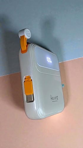 Resim HEARTZ H26 10000 MH PD 20W ve USB 22.5W FAST HIZLI ŞARJ DAHİLİ TYPE C VE LİGHTNİNG KABLOLU DÜNYA STANDARTLARINA UYGUN POLYMER BATARYA BİREBİR AMPER LCD GÖSTERGELİ POWERBANK 