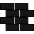 TCSAG-04 3x6 Black Glass Subway Tile -Kitchen and Bath Backsplash Wall Tile (1sqt)