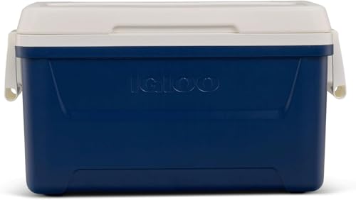 Igloos 48-Quart Hard-Sided Ice Chest Cooler with Swing-Up Handles, Quick-Access Drain Plug & Ultratherm Insulation for Camping, Tailgating, Beach & Outdoor Adventures (Navy)