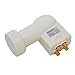 Produktbild PremiumX Quad LNB Digital SAT für 4 Teilnehmer Weiß Quattro Switch 4-Fach Empfangskopf 0,1dB DVB-S2 HDTV 4K Wetterschutz