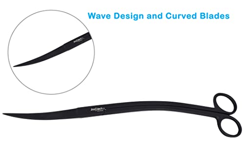 Innotech aquariumschere 25 CM Aquarium Reinigung wave schere Schwarz Pflanzenschere für Wasserpflanzen (25 CM, Schwarz)