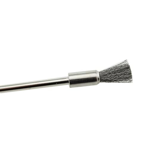 Image of TAODAN 4PCS Wire Brush Rust Paint Removal Drill Bit Polishing Rotary Tool Accessory Extended Stainless Steel Wire Steel Cleaning End Brush Pen 3mm Arbor for Cleaning Small Parts and Burrs and Dirt