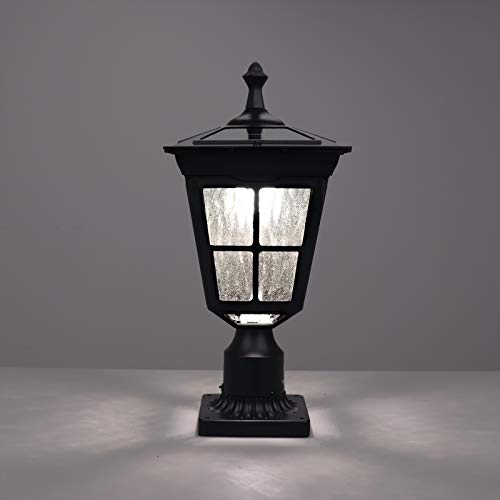 Kemeco ST4311AQ LED Cast Aluminum Solar Post Light Fixture with 3-Inch Fitter Base for Outdoor Garden Post Pole Mount