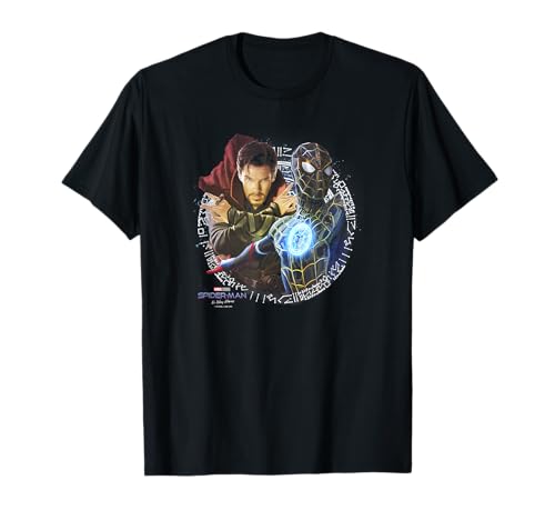 T-shirt Spider-Man No Way Home vêtement Marvel homme noir col rond imprimé group shot
