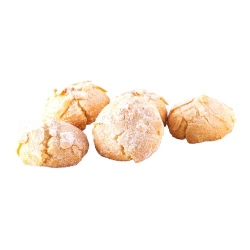 Via del Gusto | Mandorlini Mandelgebäck | italienisches Gebäck mit Marzipan Mandelsplittern Puderzucker handwerklich hergestellt | 200 g Via del Gusto | Mandorlini Mandelgebäck | italienisches Gebäck mit Marzipan Mandelsplittern Puderzucker handwerklich hergestellt | 200 g