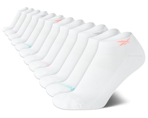 Reebok Women's Low Cut Socks - 12 Pack Performance Cushioned Comfort No Show Socks - Athletic Socks for Women (4-10)