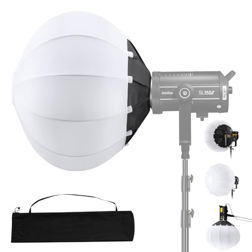 Soonpho 65cm Softbox de Linterna de Liberación Rápida en un Paso, Difusor de Luz de 360°,Montaje Bowens para Luz de Video CB60 CB100 CB150 Compatible con Godox SL60W NS65L