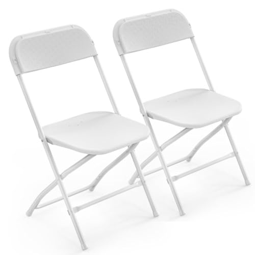 LEADZM Chaises Pliantes,Chaises de Salle à Manger Portables, Structure en Acier Métallique,158 KG, Adaptées aux Fêtes, Mariages, Pique-Niques, Intérieur...
