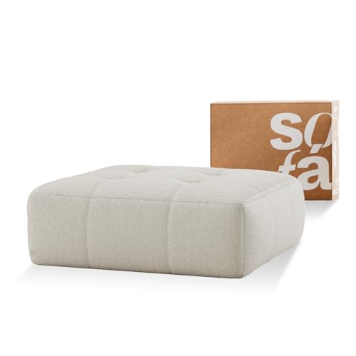 Sofá na Caixa modular 1 lugar em Boucle (Linho, Chaise)