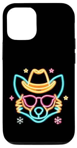 Cowboy Fox Face �T���O���X �~ �E�G�X�^�� �O���t�B�b�N �s���N �N�[�� �X�}�z�P�[�X iPhone 12/12 Pro �p