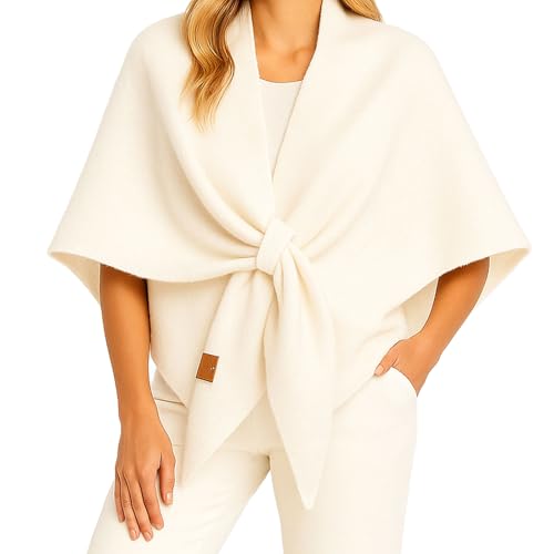 Winter Warm Shawl Wraps, 2025 New Wraps for Women with Loop Closure Knit Triangle Shawl