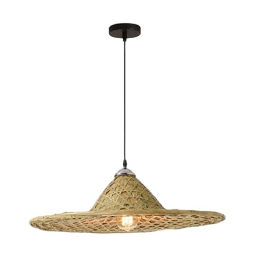 Lustre en rotin anti-éblouissement pour éclairage doux de restaurant