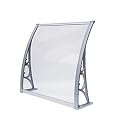 WEITONG Door Awnings Exterior for Rain and Sun?Window Awning Canopy with Aluminum Bracket and Transparent PC Board39 x 39"