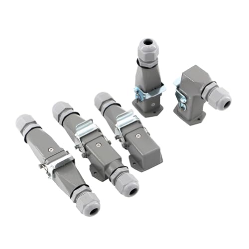 Conector resistente de 4 pines y 10A rectangular angular para cableado eléctrico industrial 1