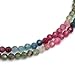Gempires Multi Tourmaline Beaded Necklace for Women | Natural Gemstone Crystal Jewelry | Handmade 3mm Round Beads | 20 Inch Gold Plated Hypoallergenic Necklace | Trendy Everyday Fashion Accessory
