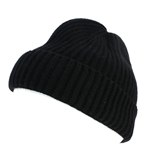 Bonnet laine mérinos homme femme noir charbon tricoté uni Queensland
