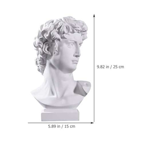 Vase à motif de portrait en résine blanc pour organiser pinceaux et fleurs - 3