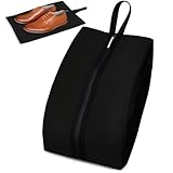 シューズバッグ シューズケース トラベルポーチ 旅行用 防水防臭 防汚防塵 2025拡大版 靴入れ袋 シューズ袋 上履き袋 超軽量 靴入れ袋 男女兼用 (ブラック-シューズバッグ)