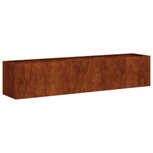 vidaXL Pflanzkübel Rostig 200x40x40 cm Wetterfester Stahl, Pflanzschale, Garten-Garten-Pflanzkübel, Outdoor-Pflanzgefäß, Hochbeet, Pflanzgefäß