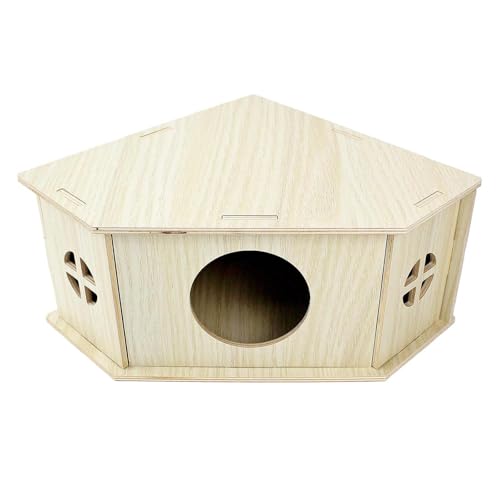Perfk 木製ハムスターハウス ハムスターの隠れ家 ネズミやジャービルの小動物用