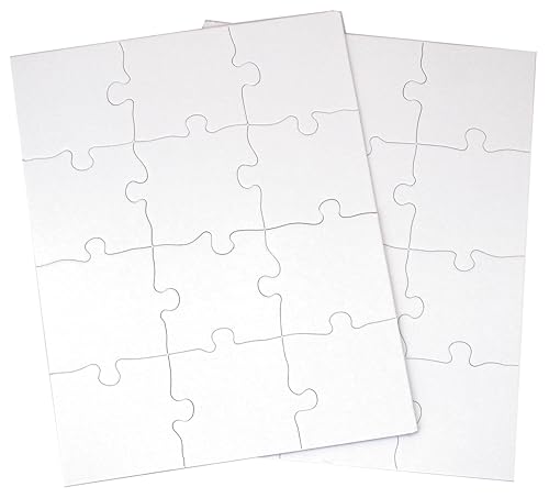 INOVART Puzzle-It 12-Piece Blank Puzzle, 12 Puzzles Per Package, 8-1/2