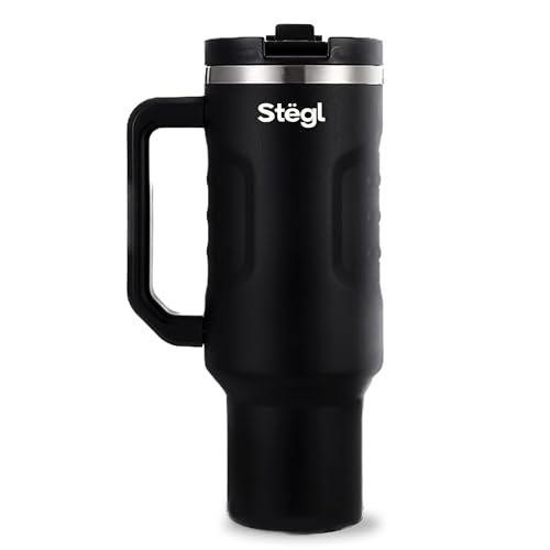 Image of Tumbler with Straw - 1.2L Insulated Coffee Tumbler with Handle | Keeps Drinks Hot 12h Cold 24h | Leakproof Travel Sipper for Office Gym | Stainless Steel Straw