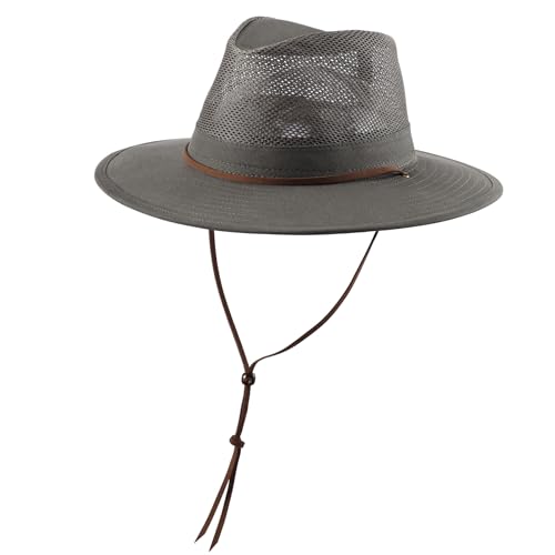 Image of Home Prefer Cotton Summer Fedora Hat Wide Brim Sun Hats for Men Women UPF 50+ Sun Protection Cap for Fishing Hiking