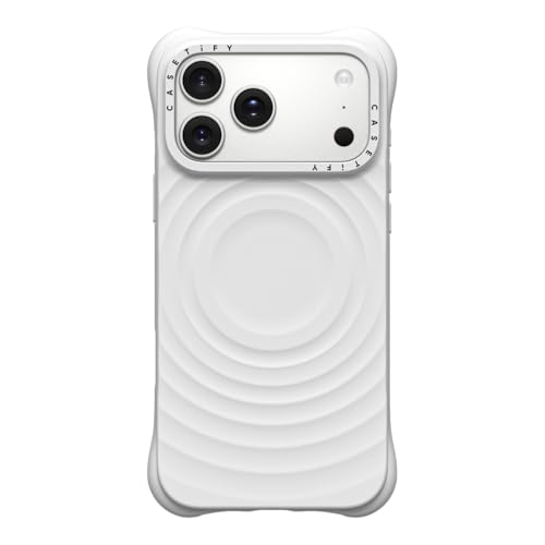 CASETiFY Ripple iPhone 17 Pro Max Case [Silicone/Compatible with Magsafe / 6.5 ft. 2X Military Grade Drop Protection] - White