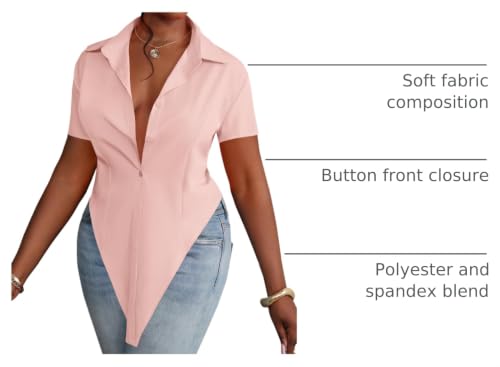 Image of LYANER Women's Collar V Neck Y2k Tops