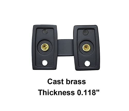 QCAA Solid Brass Shutter Bar/Door Latch, 7/8" x 2-3/32", Matte Black, 1 Pack, Made in Taiwan - Image 2