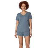 Hanes Women's Originals 2-Piece Lounge Set, Supersoft V-Neck Tee & Sleep Shorts Loungewear Set