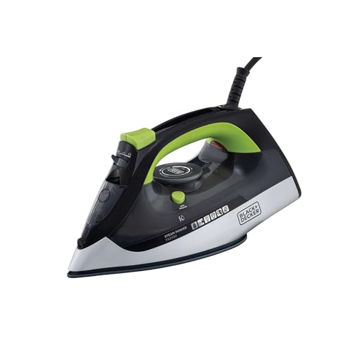 BLACK+DECKER Ferro de Passar Roupa, com Vaporizador, Sistema Antigotejamento, Preto, Verde e Branco, Modelo FX2700, 220V