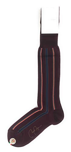 Men’s Dress Socks Over The Calf Linee Vertic L259 Burgundy