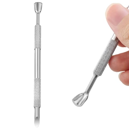 Cuticle Pusher - Precision Nail Tools, Cuticle Care And Dead Skin Removal | Ergonomic Handles Duals Sided Pushing And Scraping, Ideals For Manicures Professional Salon Use Stainless Steel Long Lasting