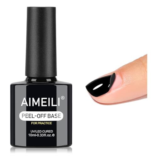AIMEILI Peel Off Base Coat Gel Rimuovere Semipermanente Unghie Smalto Semipermanente Soak Off UV LED Gel Trasparente Unghie UV 10ml