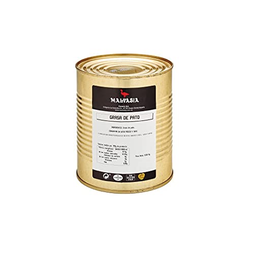 MALVASIA Grasa de Pato para Cocinar, Elaboración Artesanal, Indicado para Cocinar, Aporta Sabor a los Platos, Sin Gluten, Lata de 650 g