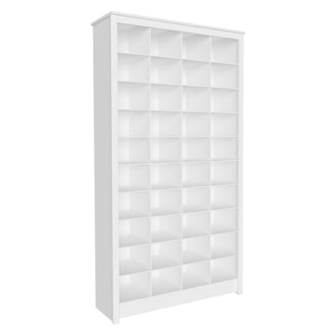 Prepac White Tall Storage Cabinet, Shoe Cabinet, Cube Storage Organizer with 40 Shoe Cubbies 13" D x 39.5" W x 72.5" H, WUSG-0011-1 Cover