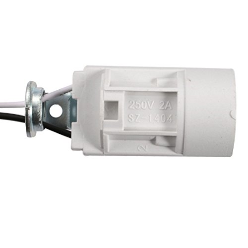 sourcingmap Lamp Socket, 111-240V 2A E14 52x23mm LED Bulb Light Holder for Floor Desk Table Lights, Plastic White, Pack of 2