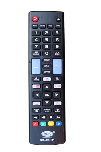 Image of Crown Smart LED /LCD Tv Remote Control for China /Chinese Assembled TV Models | Non Voice | with Netflix, YouTube & Hotstar Hotkeys - Exactly Same Remote Will Work Only (China LED 181)