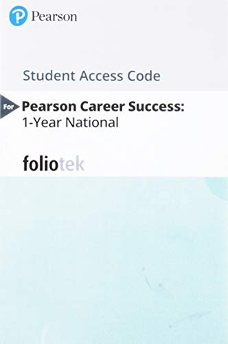 Pearson Career Success: 1-Year National -- Foliotek ePortfolio Standalone Access Card