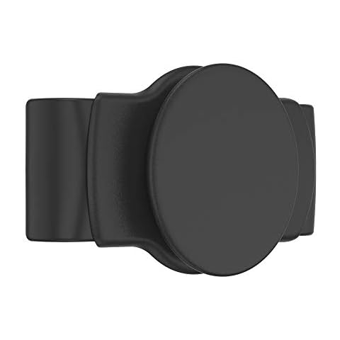 PopSockets: PopGrip Slide Stretch Non-Adhesive Phone Grip & Stand With a Swappable Top for Phones with Rounded Case Only - Black Cover